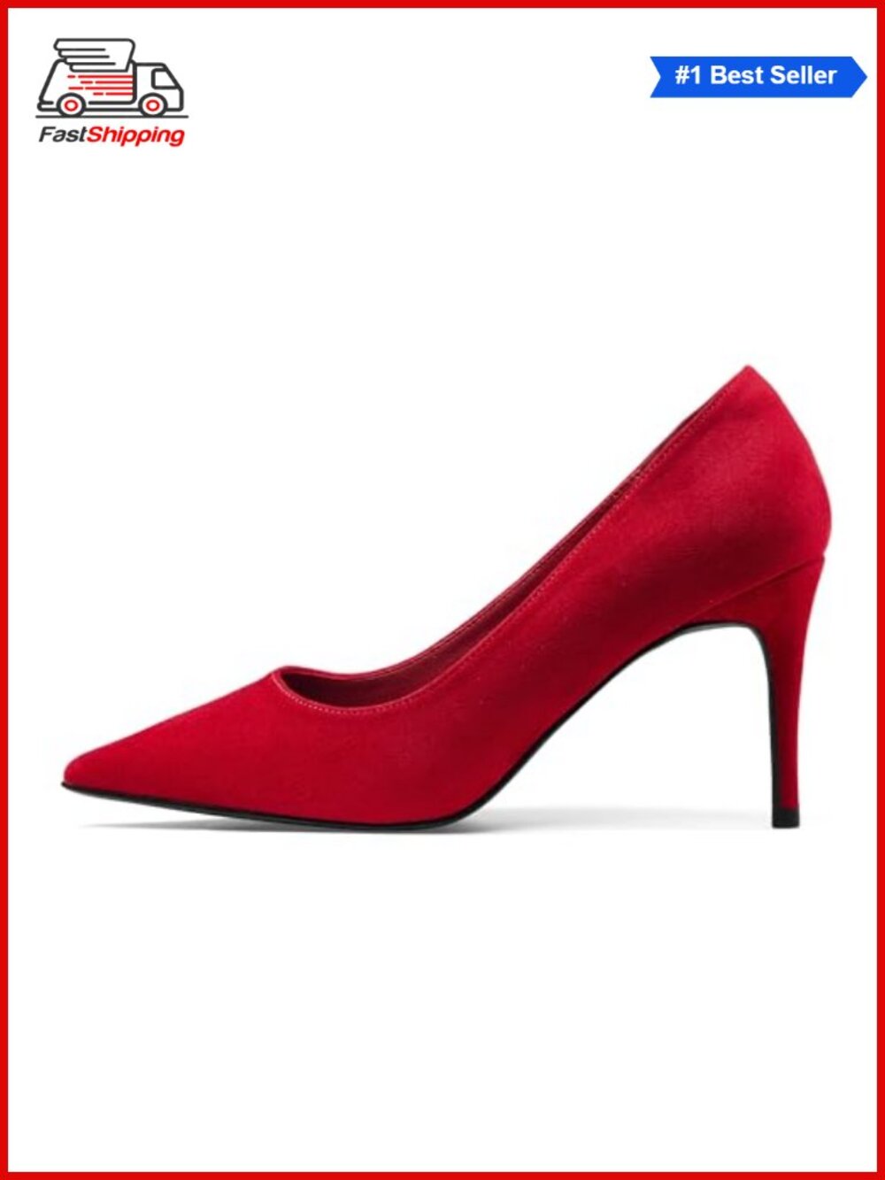 ✨ Pointed Toe Stiletto Heel Wedding Pumps Comfortable Pull On Dress Heels for
